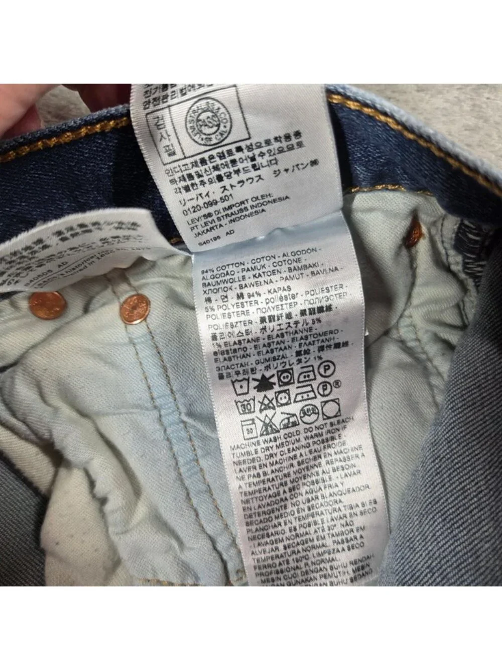 Levis 501 Jeans Mens 34X30 Blue Button Fly Original Straight Fit Stretch Denim
